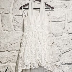 White lace dress. Halter top. ModCloth.